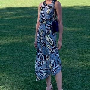 REISS Rose - Blue Floral Dress